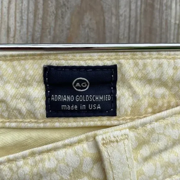 Adriano Goldschmied The Legging Super Skinny Ankle Jean Snake Print Yellow Sz 29 - Picture 7 of 10